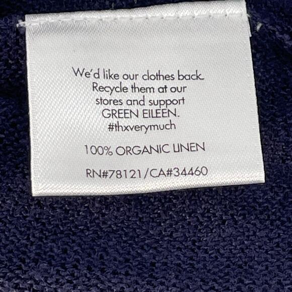 Eileen Fisher Women's Organic Linen Sweater, Semi-Sheer; Sz. S, Classic Preppy - Picture 5 of 9